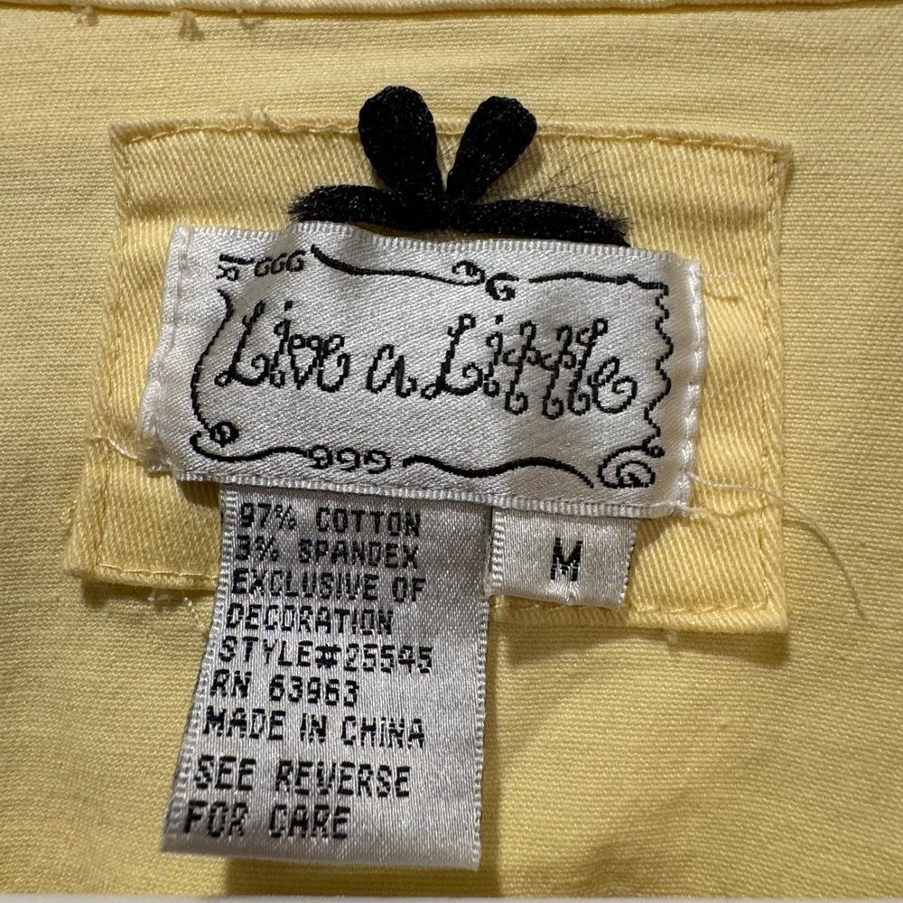 Live a Little Butter Yellow Distressed Jean Jacket - Picture 2 of 8